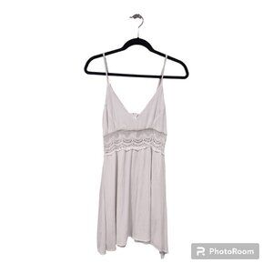Women's White Sleeveless Dress Size Medium Lace Cutout